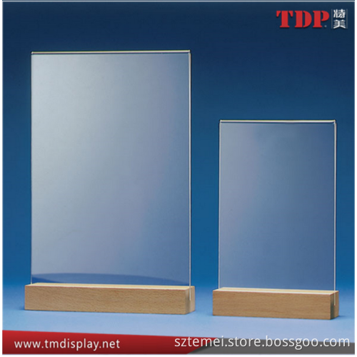 wholesale 4x6 Acrylic plastic tabletop drink restaurant table menu holder wooden menu holder wooden menu holder for restaurant